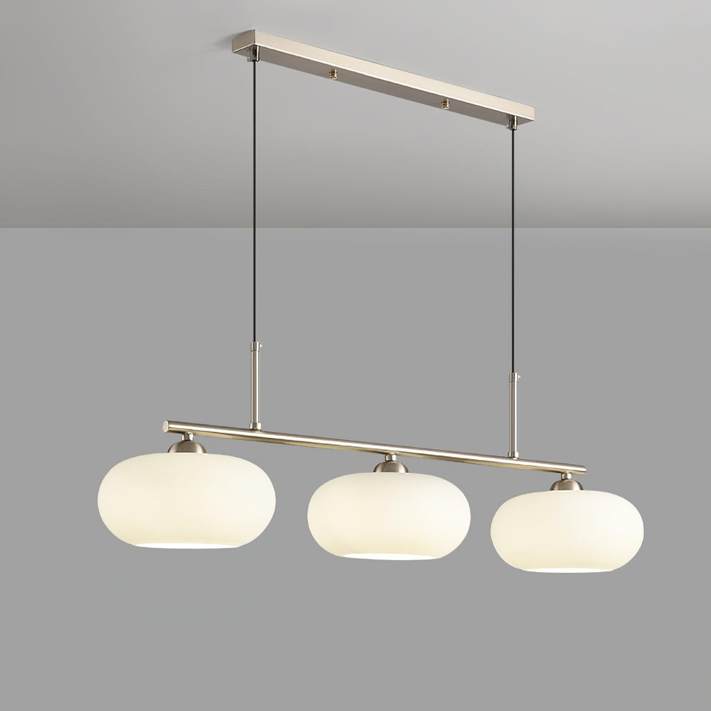 Lustra Suspension Lampe Linéaire à 3 Lumières en Forme de Globe