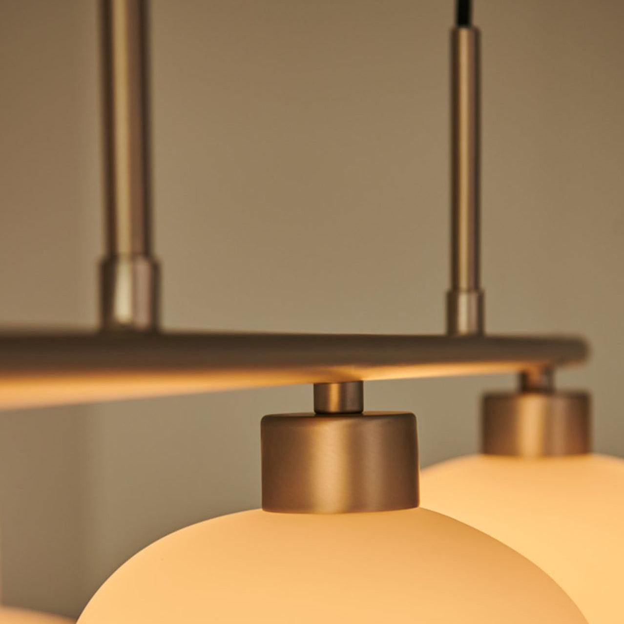 Lustra Suspension Lampe Linéaire à 3 Lumières en Forme de Globe