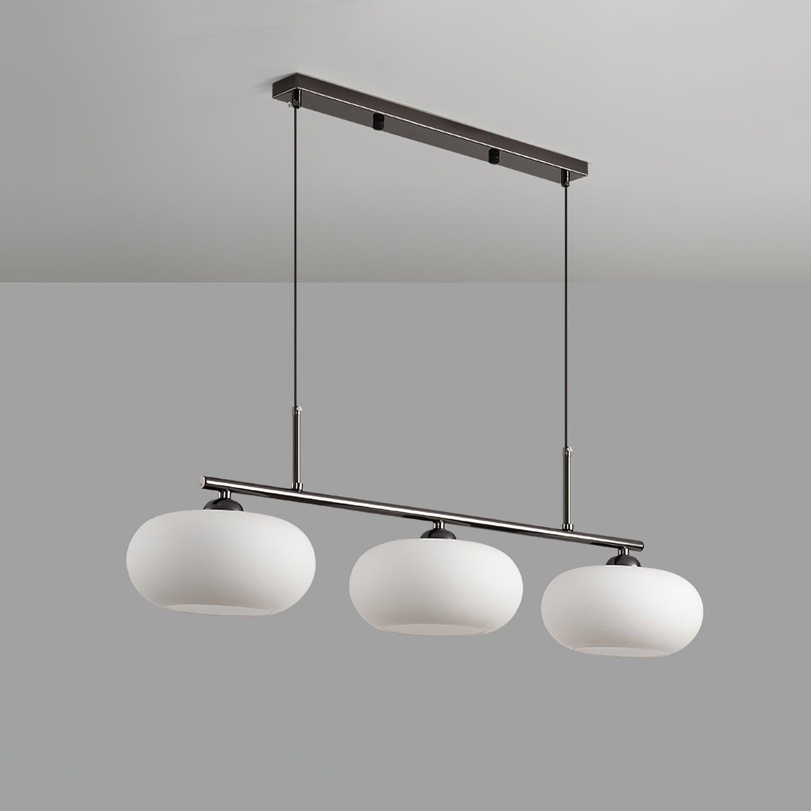 Lustra Suspension Lampe Linéaire à 3 Lumières en Forme de Globe