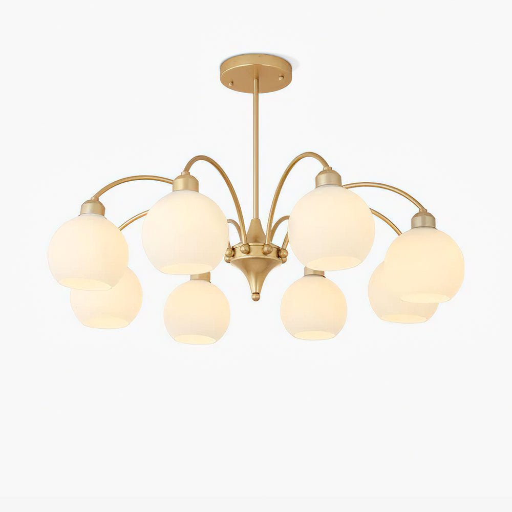 Lustra Lustre Sculptural Verre Doré Moderne 8-Lumières