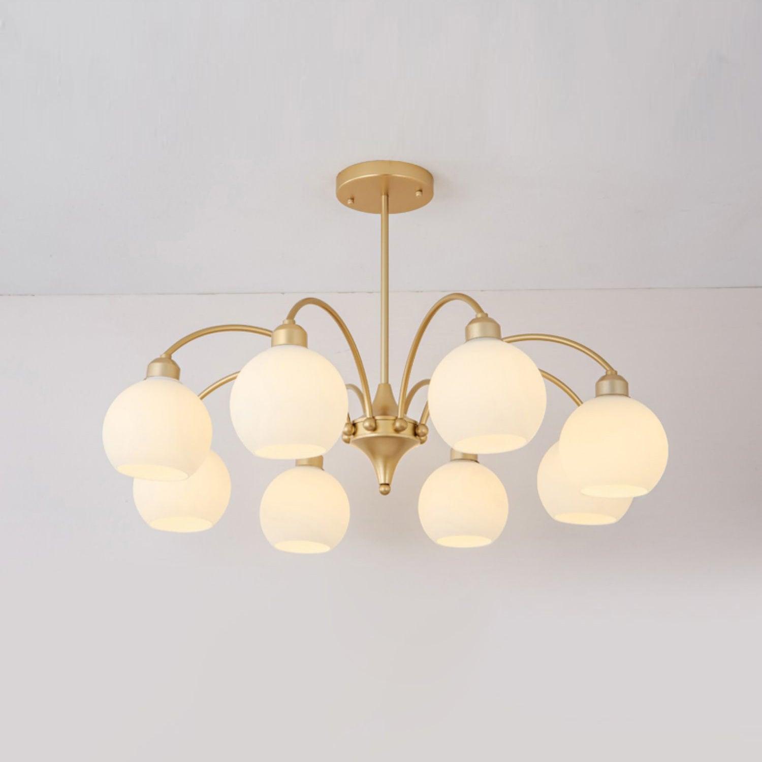 Lustra Lustre Sculptural Verre Doré Moderne 8-Lumières