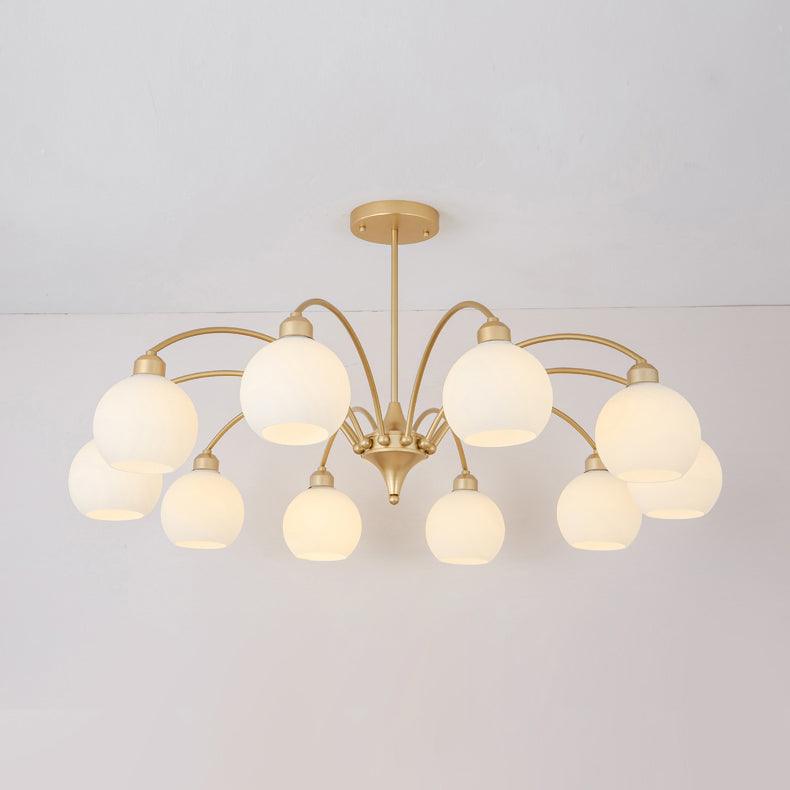 Lustra Lustre Sculptural Verre Doré Moderne 8-Lumières