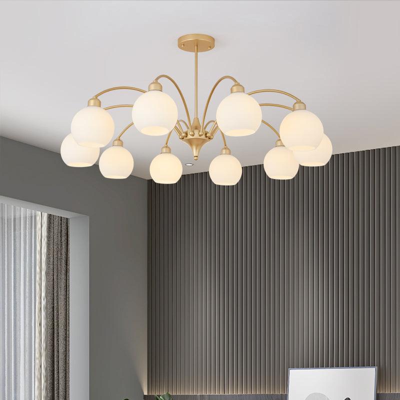 Lustra Lustre Sculptural Verre Doré Moderne 8-Lumières