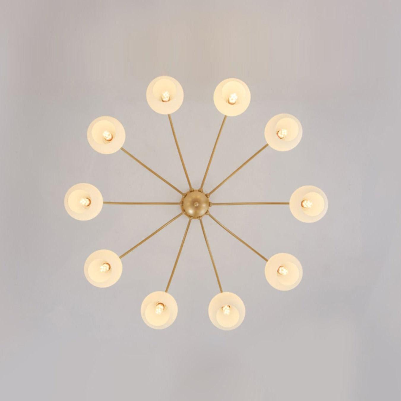 Lustra Lustre Sculptural Verre Doré Moderne 8-Lumières