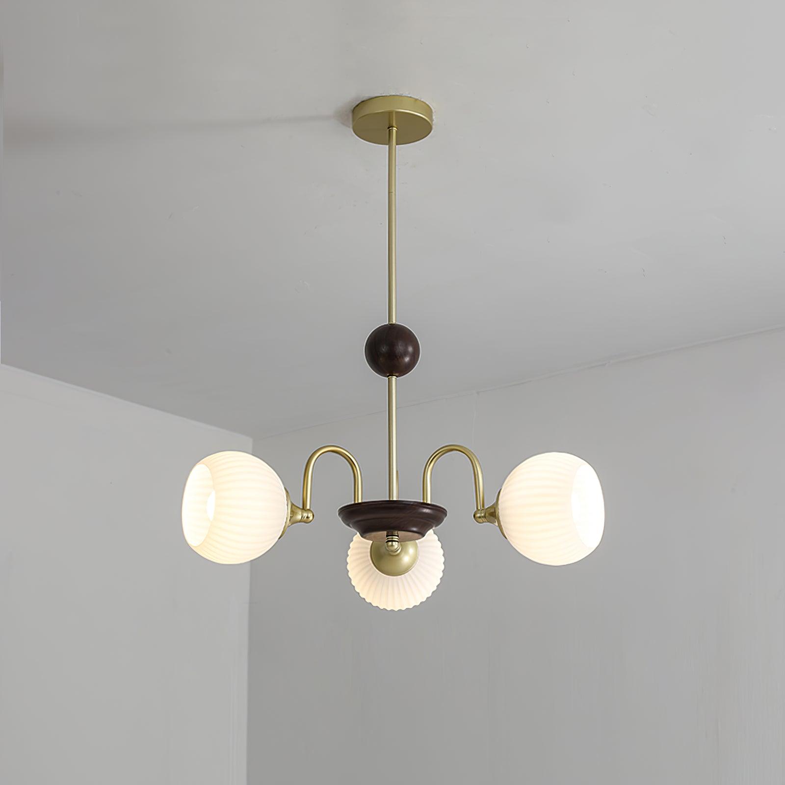 Lustra Lustre Sculptural en Verre Canalisé