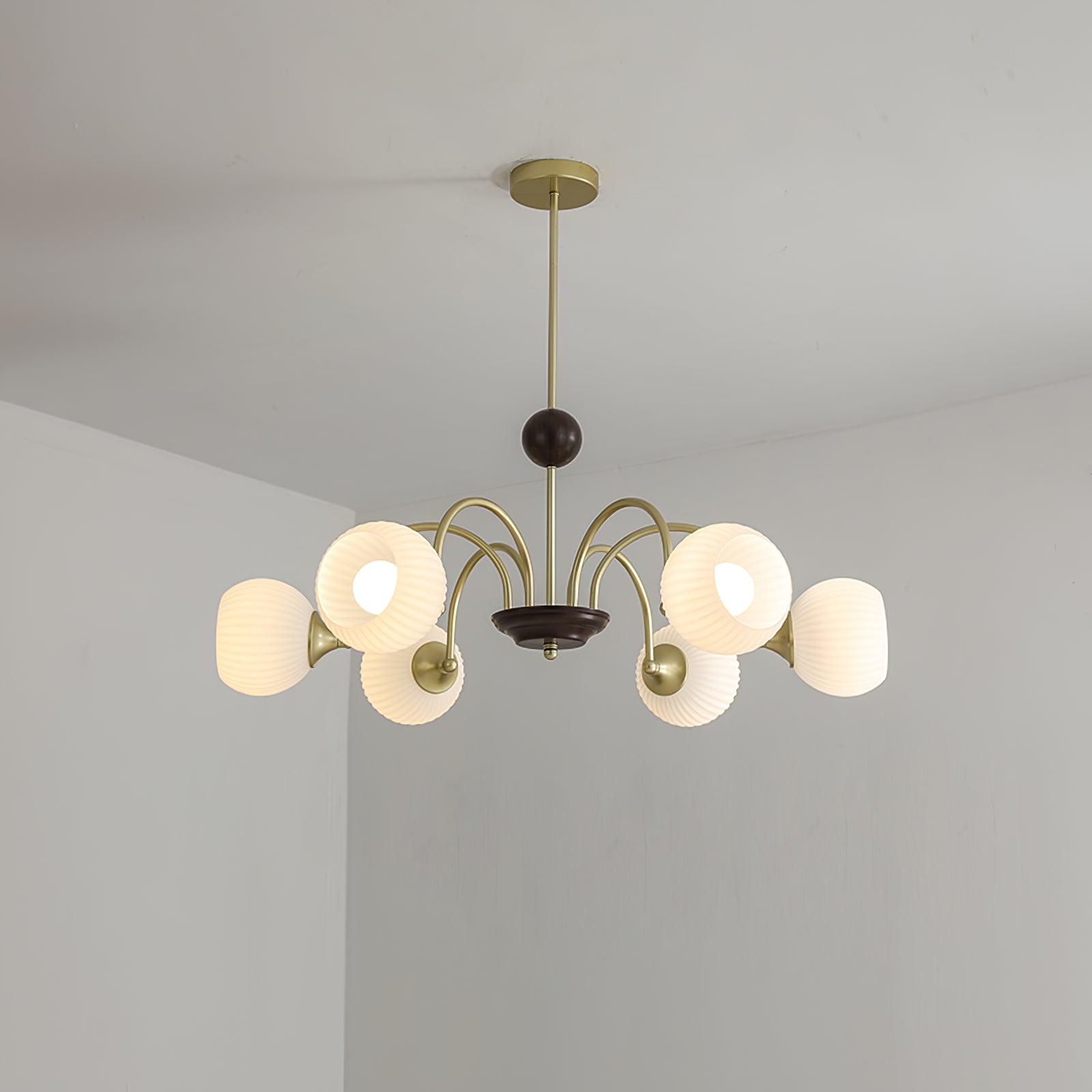Lustra Lustre Sculptural en Verre Canalisé
