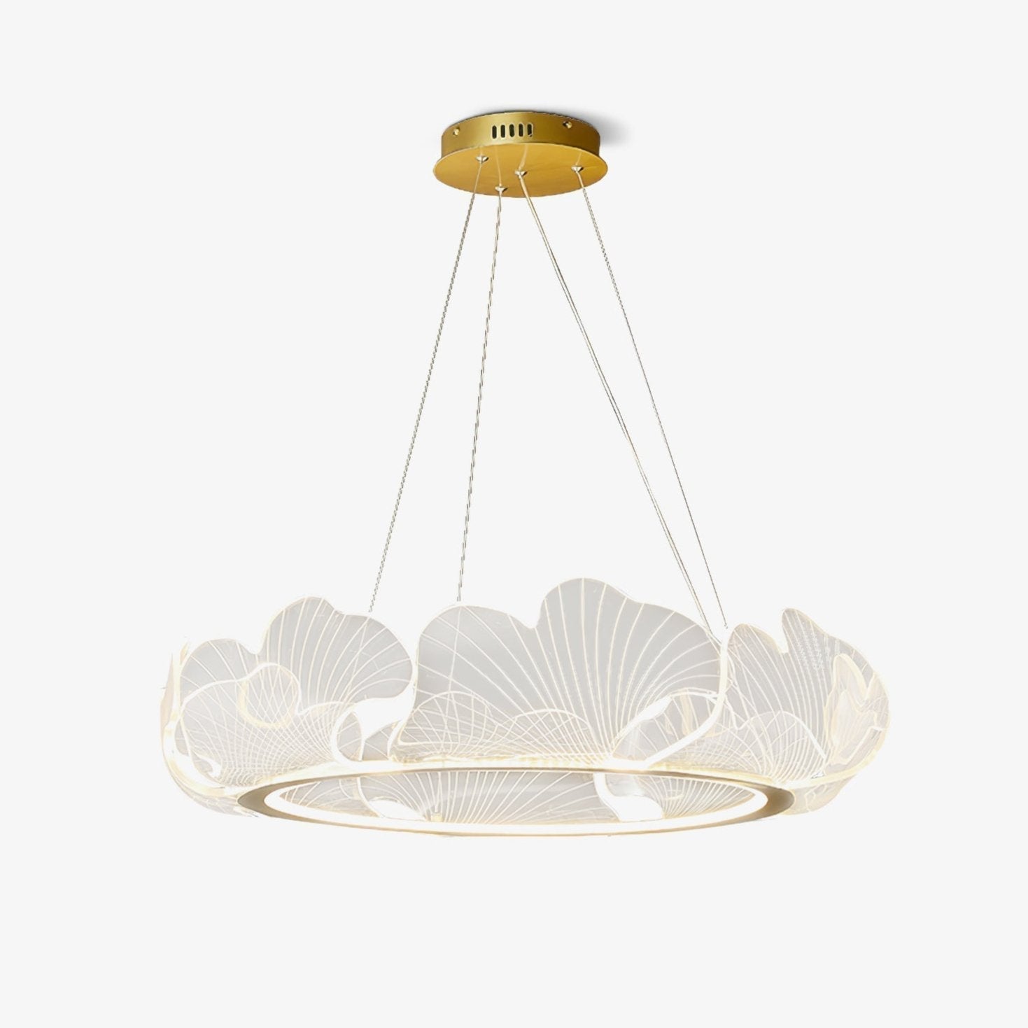 Lustra Suspension en Acrylique Givré Anneau Floral