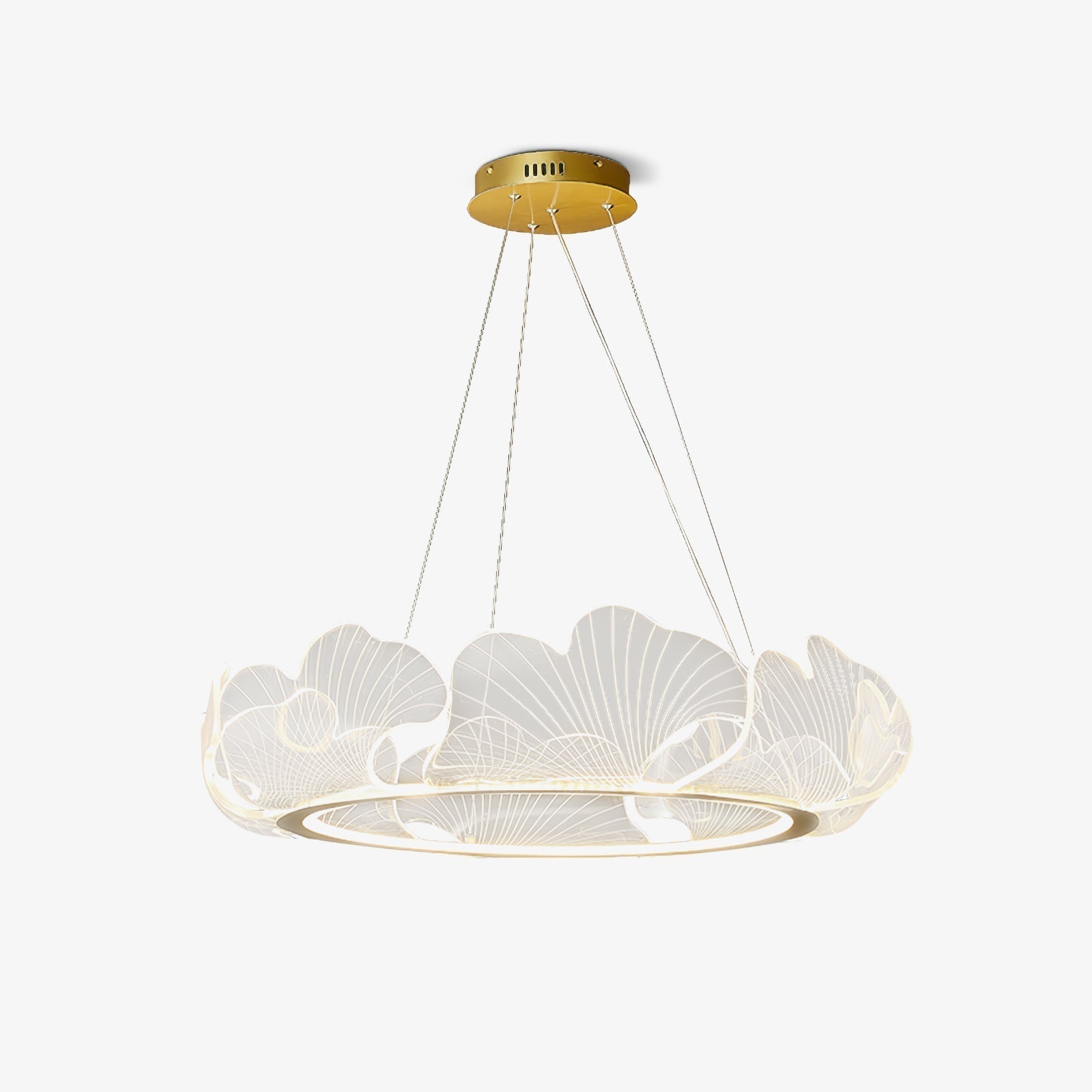 Lustra Suspension en Acrylique Givré Anneau Floral