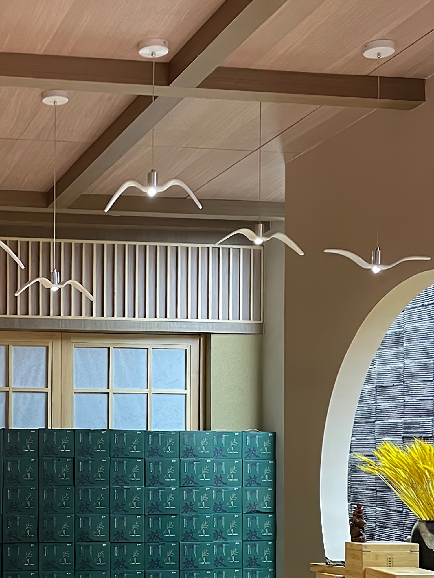 Lustra Suspension Lampe Ailes d'Oiseau pour Salon