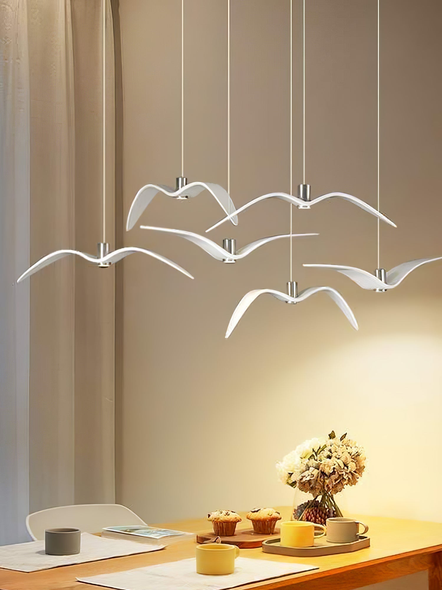 Lustra Suspension Lampe Ailes d'Oiseau pour Salon