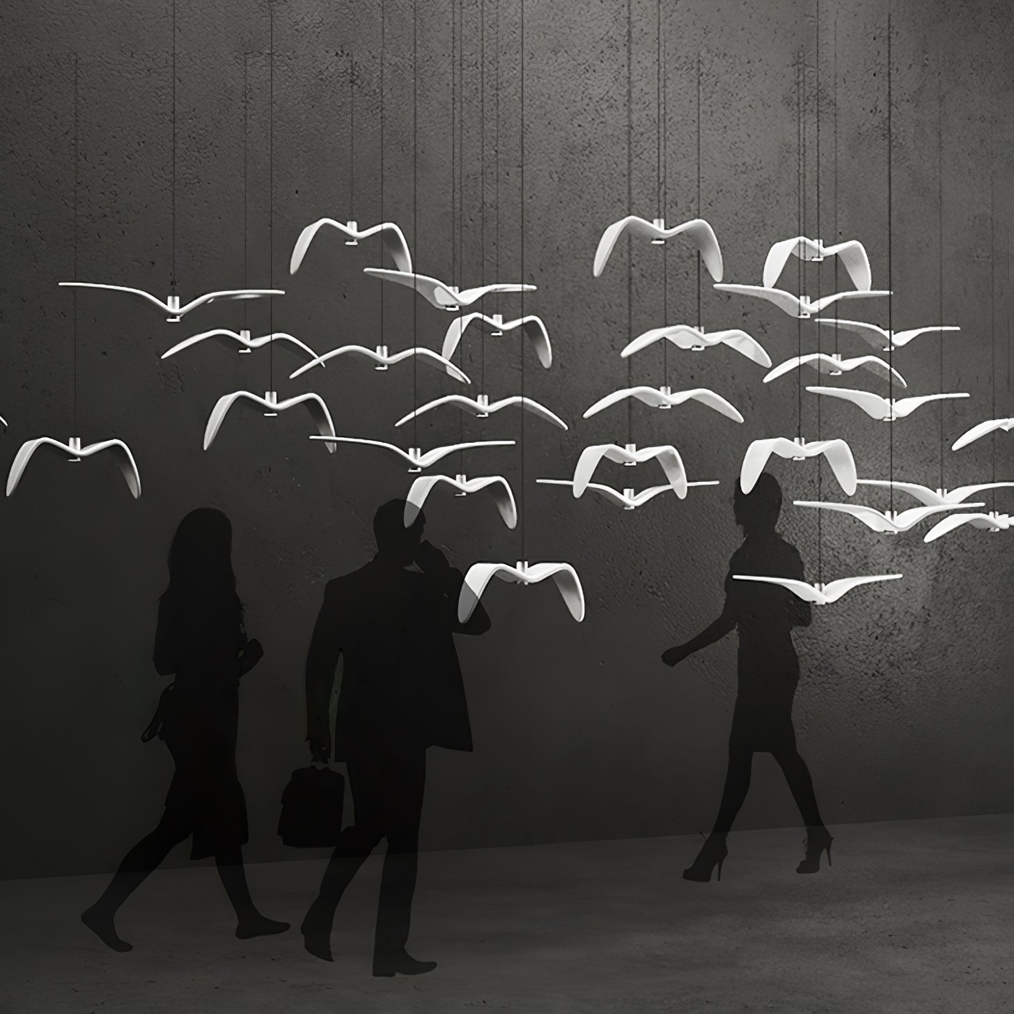 Lustra Suspension Lampe Ailes d'Oiseau pour Salon