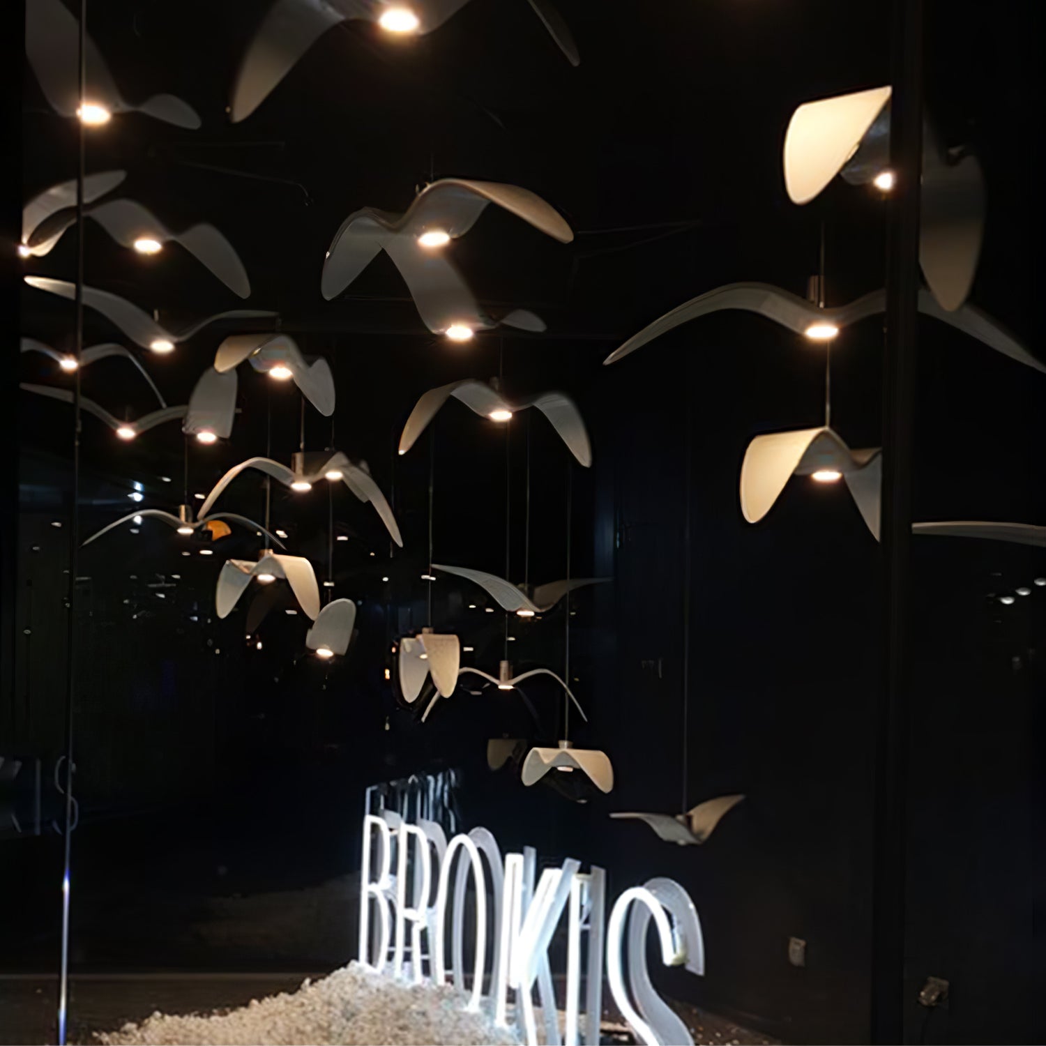 Lustra Suspension Lampe Ailes d'Oiseau pour Salon