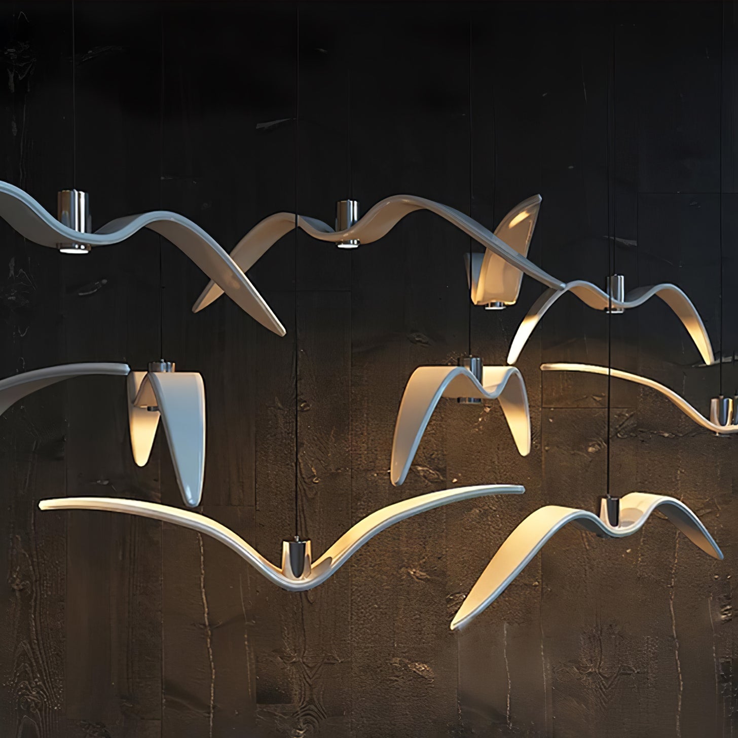Lustra Suspension Lampe Ailes d'Oiseau pour Salon
