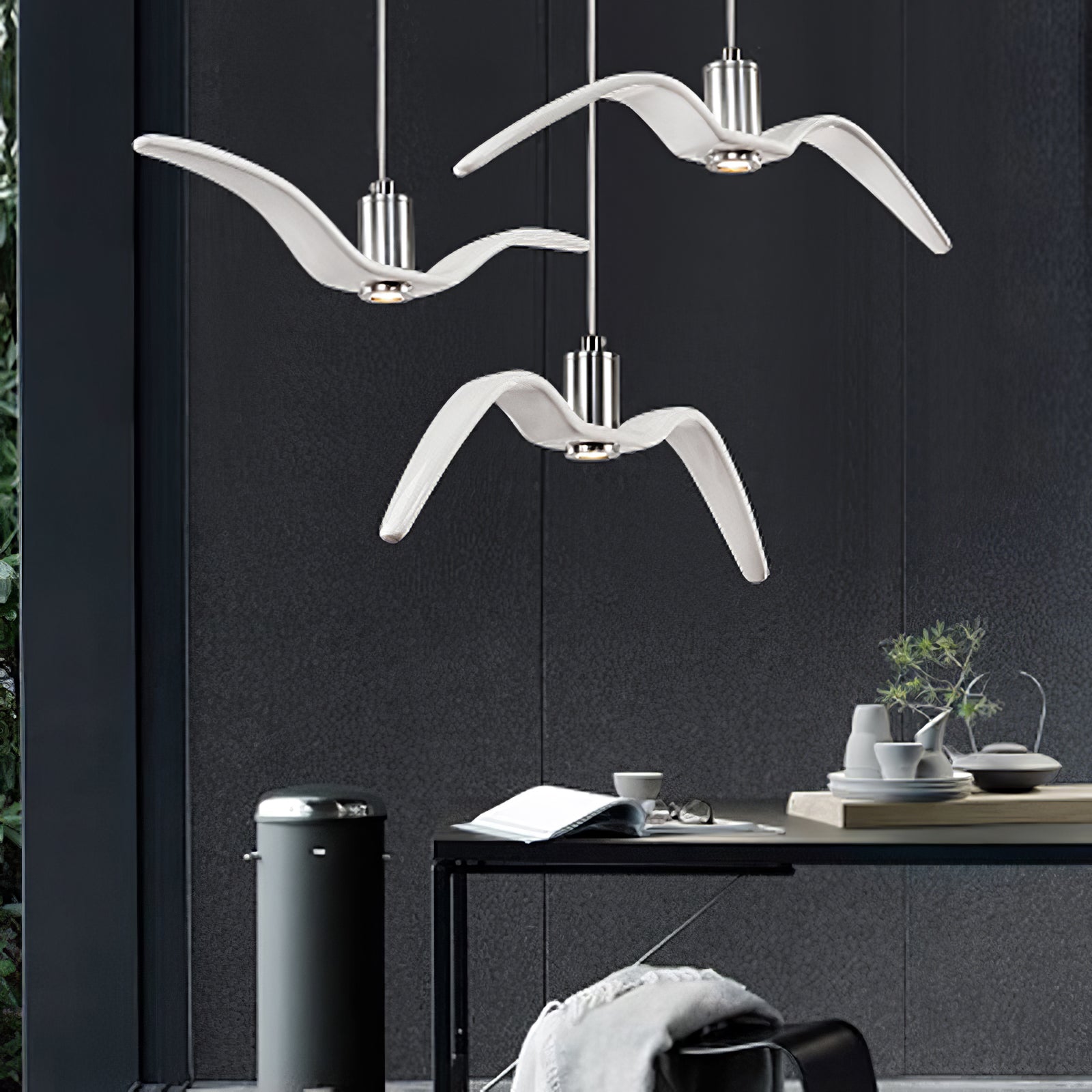 Lustra Suspension Lampe Ailes d'Oiseau pour Salon