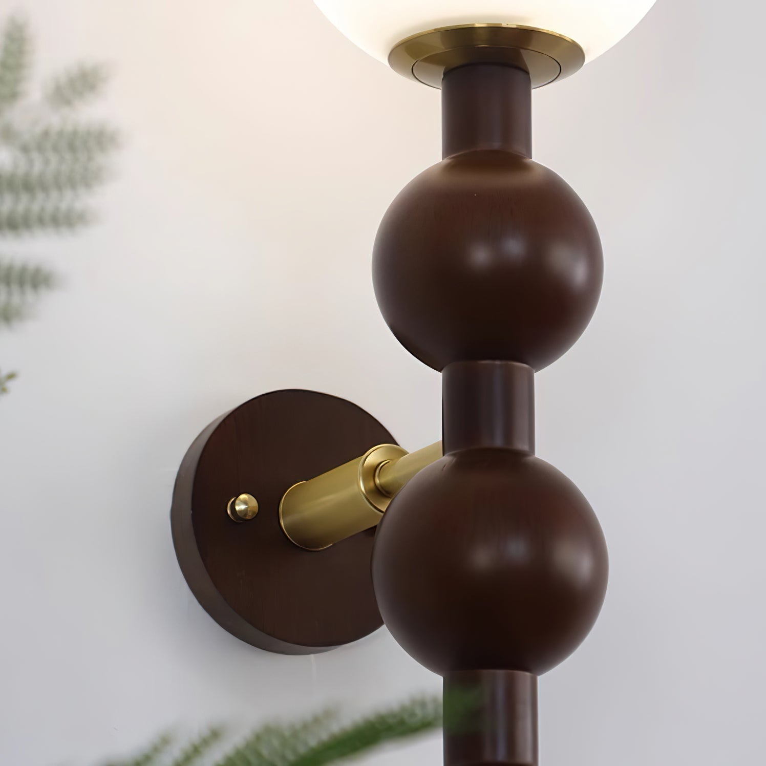 Novan Applique murale Gourd en bois et verre, style moderne