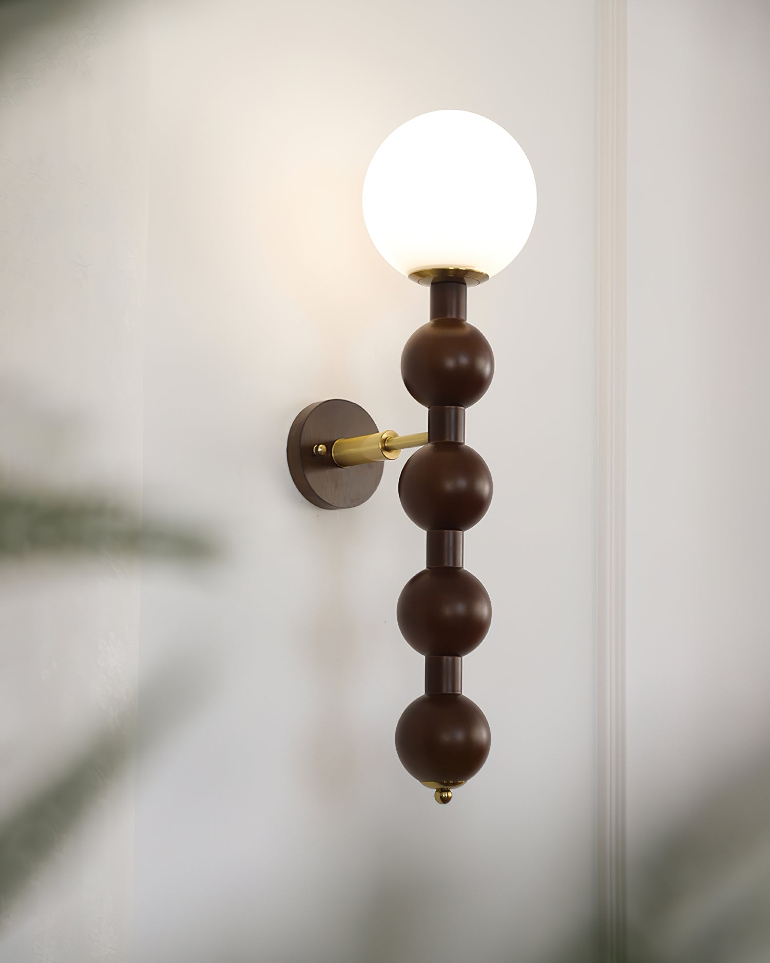Novan Applique murale Gourd en bois et verre, style moderne