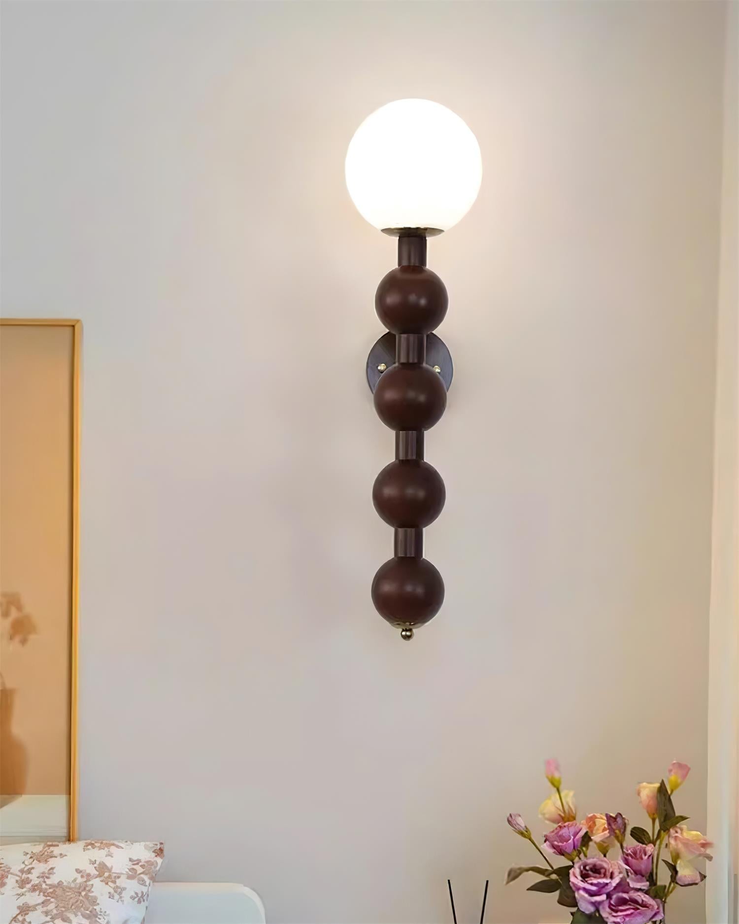 Novan Applique murale Gourd en bois et verre, style moderne