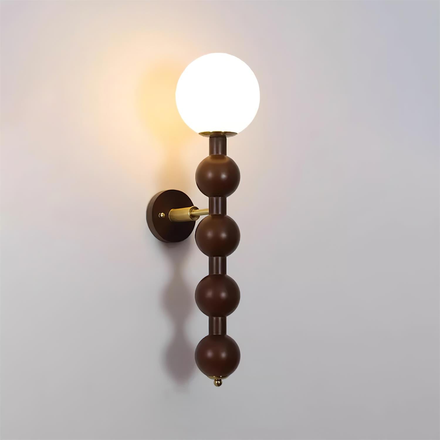 Novan Applique murale Gourd en bois et verre, style moderne