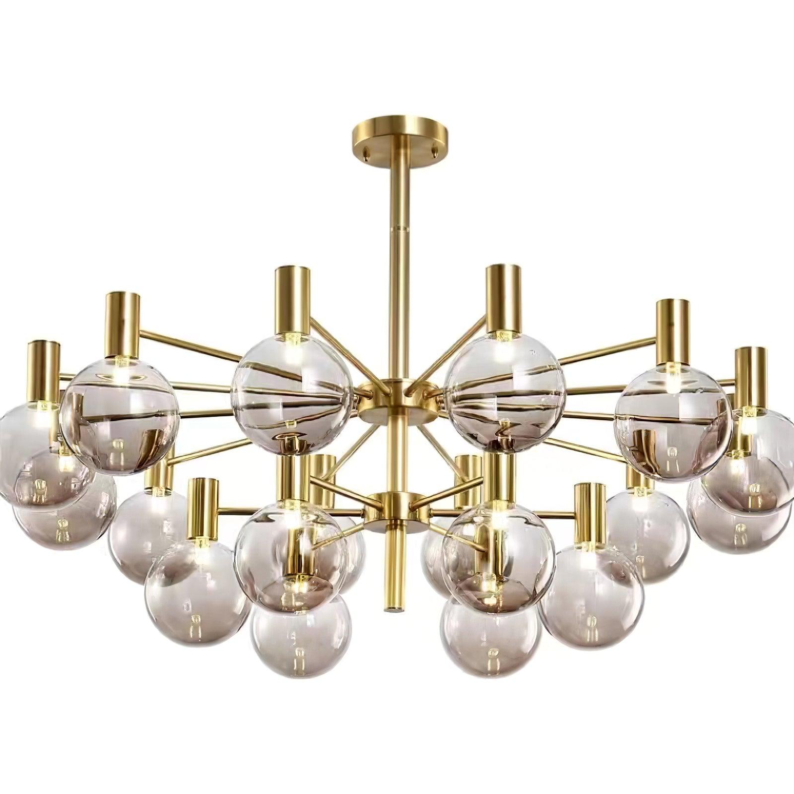 Lustra Lustre Globe En Verre Cadre Doré Moderne