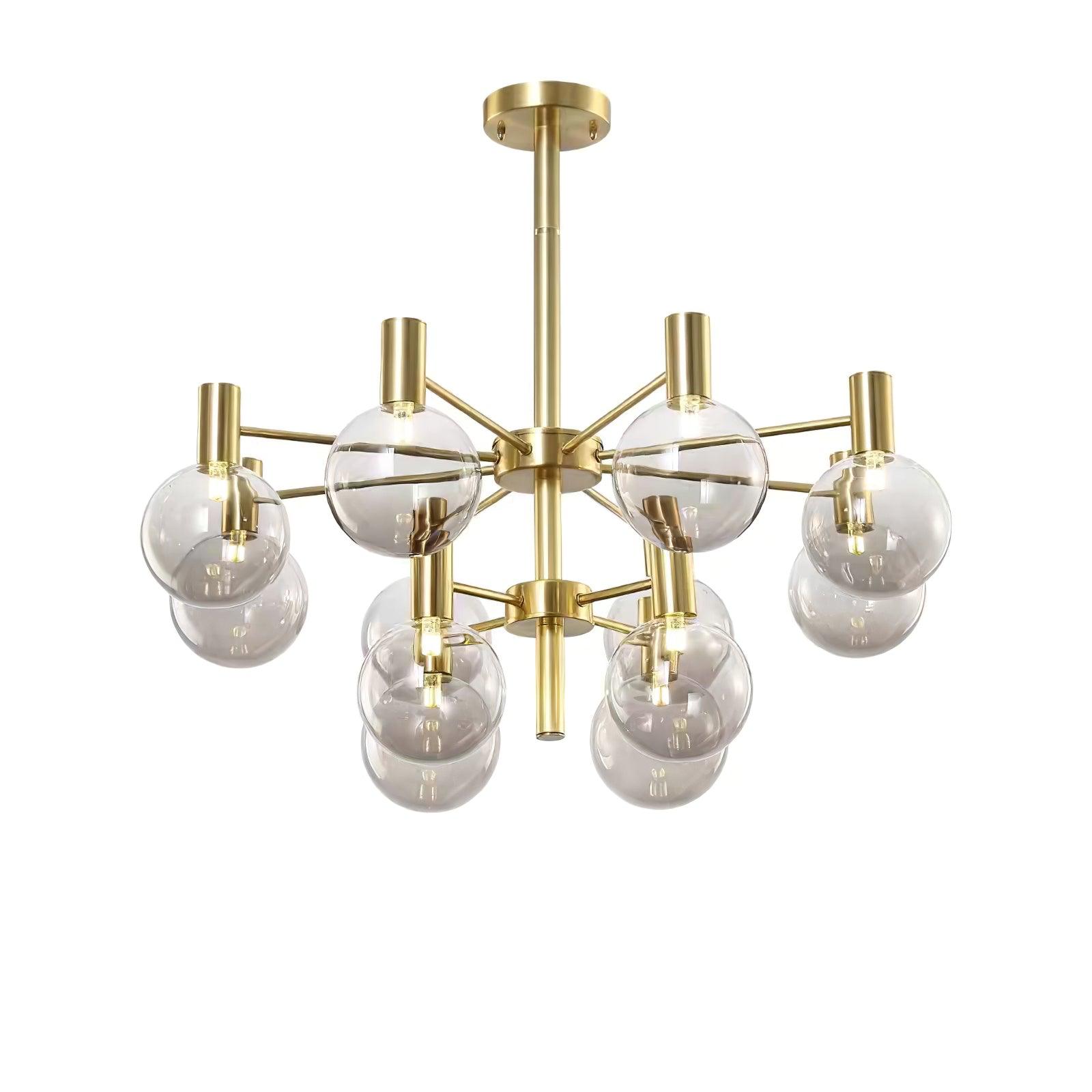 Lustra Lustre Globe En Verre Cadre Doré Moderne
