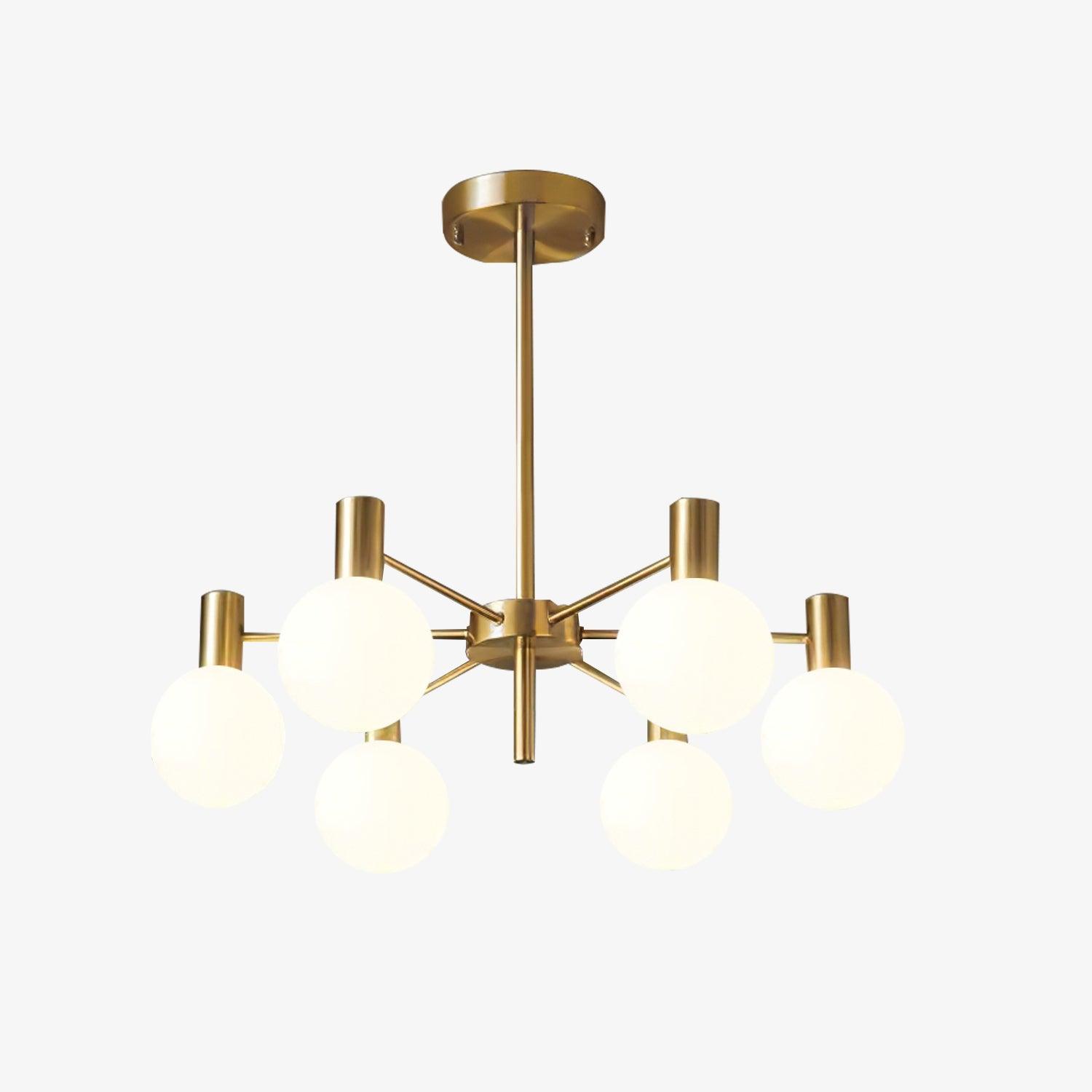 Lustra Lustre Globe En Verre Cadre Doré Moderne