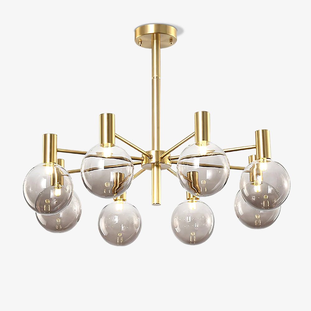 Lustra Lustre Globe En Verre Cadre Doré Moderne