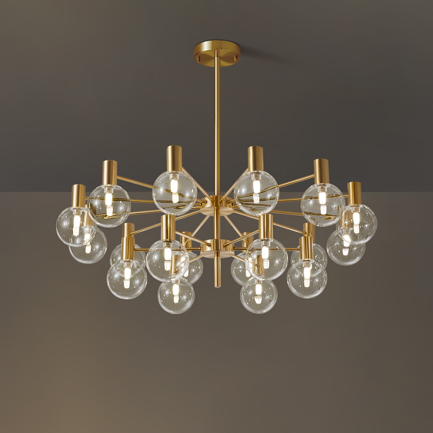 Lustra Lustre Globe En Verre Cadre Doré Moderne