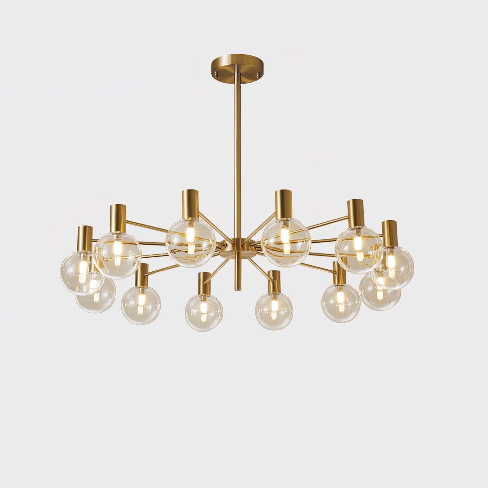 Lustra Lustre Globe En Verre Cadre Doré Moderne