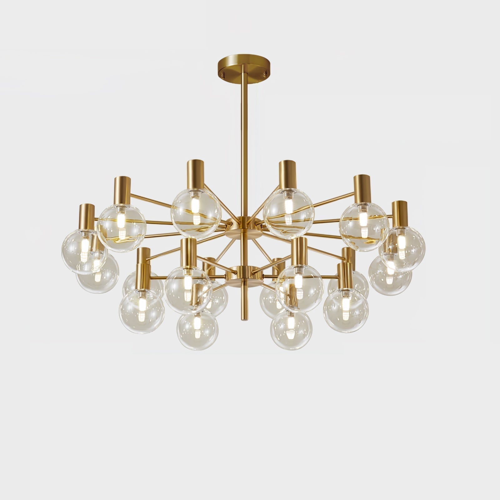 Lustra Lustre Globe En Verre Cadre Doré Moderne