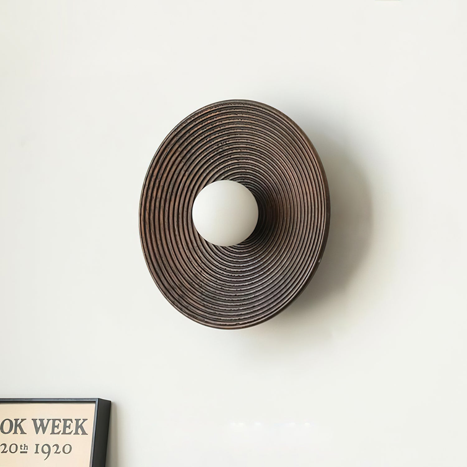 Serena Applique Murale Bois Rond Minimaliste