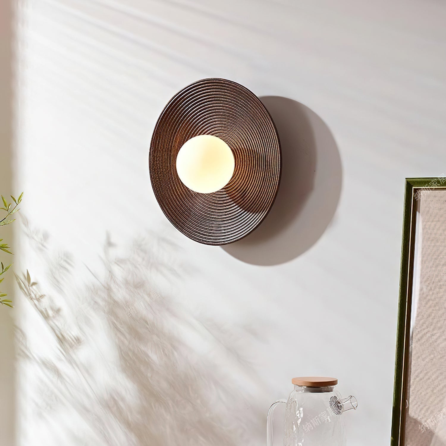 Serena Applique Murale Bois Rond Minimaliste