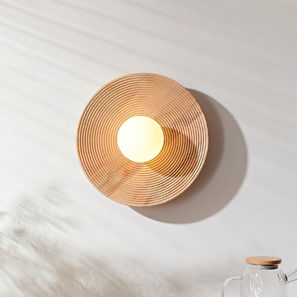 Serena Applique Murale Bois Rond Minimaliste