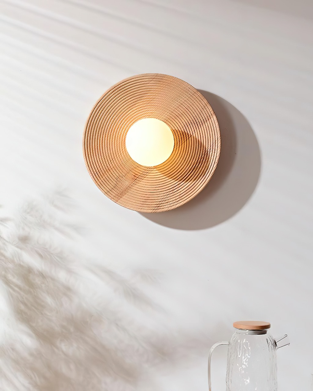 Serena Applique Murale Bois Rond Minimaliste