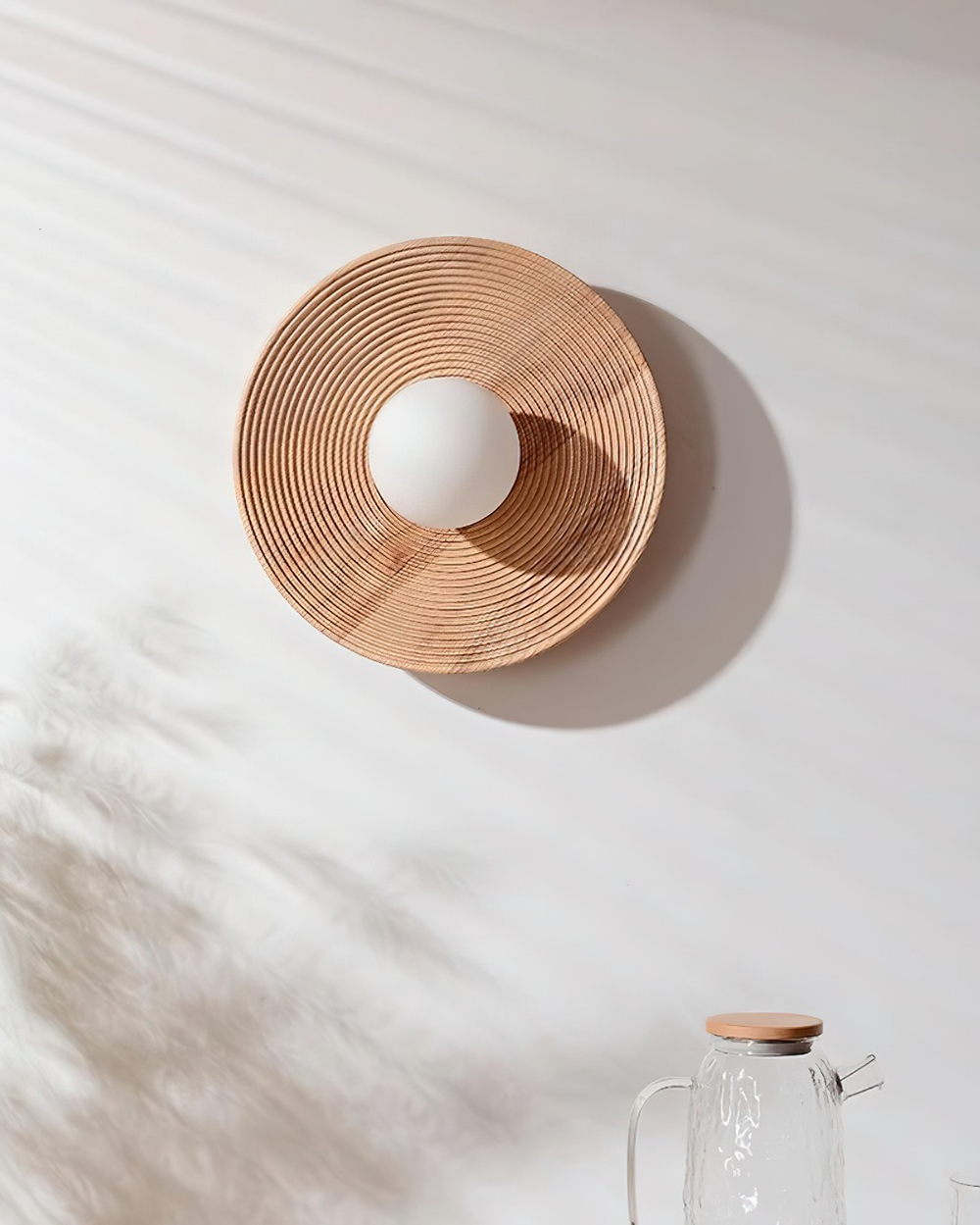 Serena Applique Murale Bois Rond Minimaliste