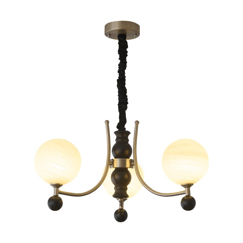 Serenus Lustre Traditionnel Sphérique en Bois