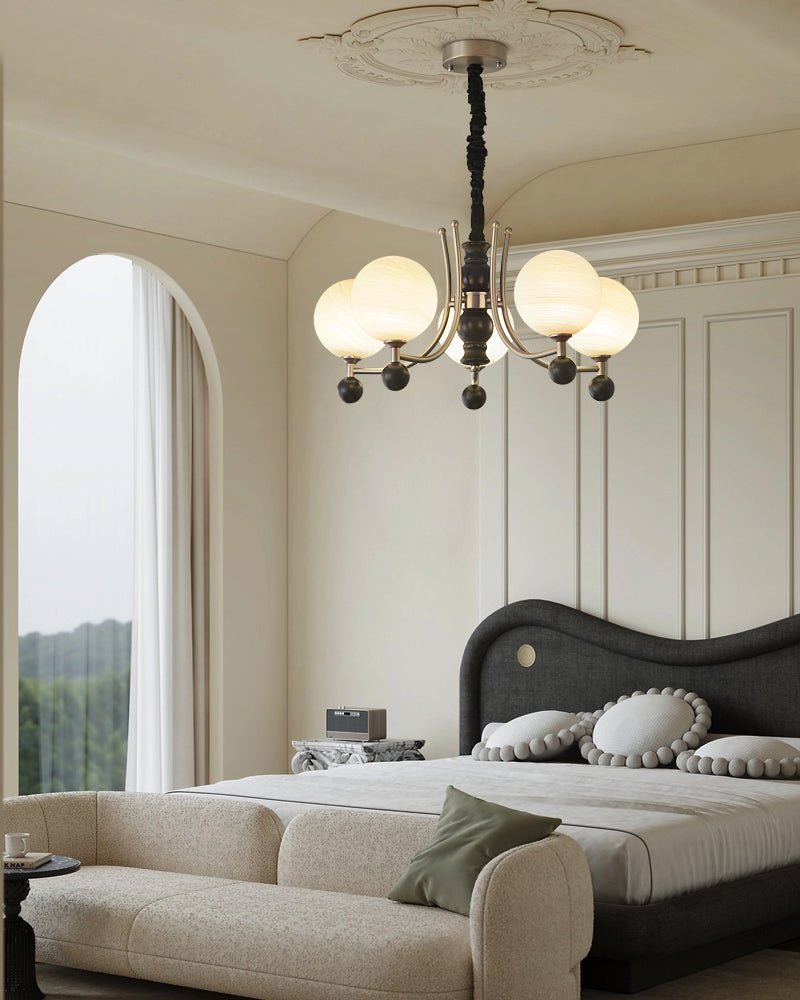 Serenus Lustre Traditionnel Sphérique en Bois