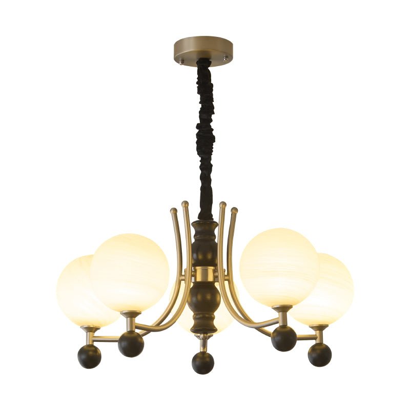 Serenus Lustre Traditionnel Sphérique en Bois