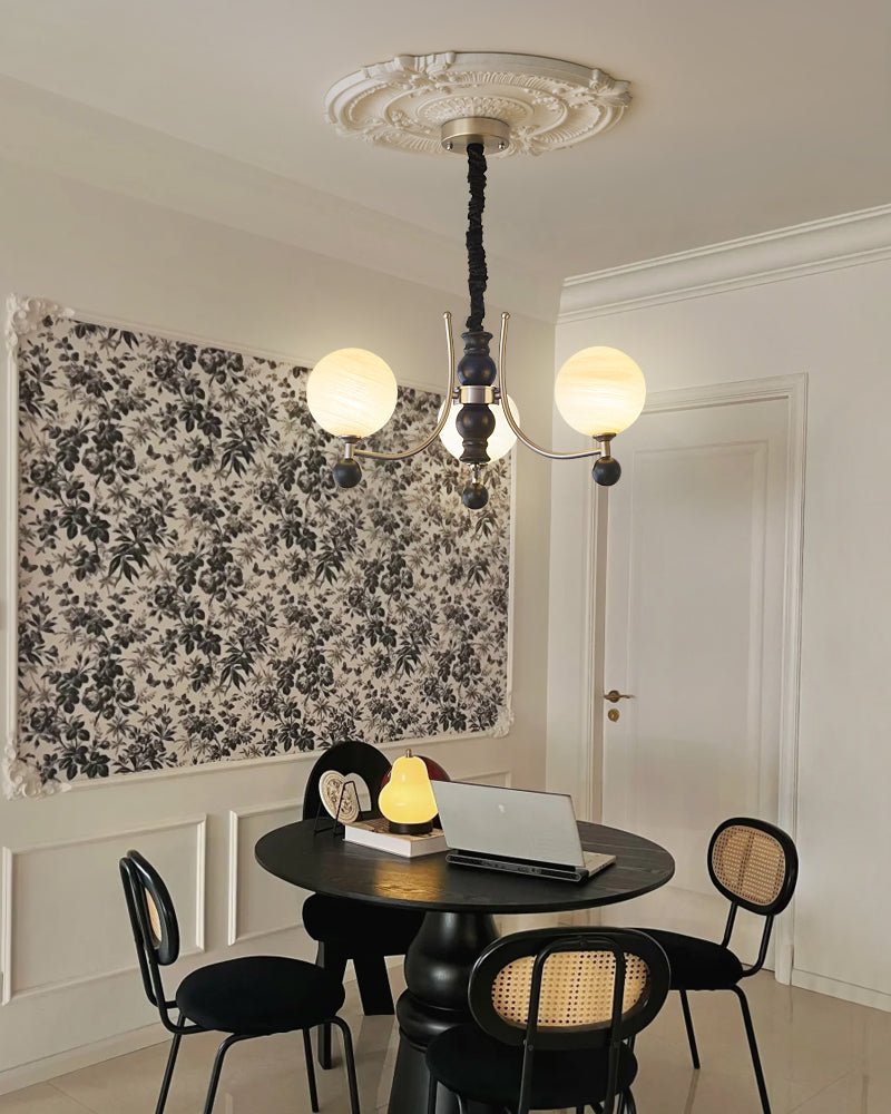 Serenus Lustre Traditionnel Sphérique en Bois