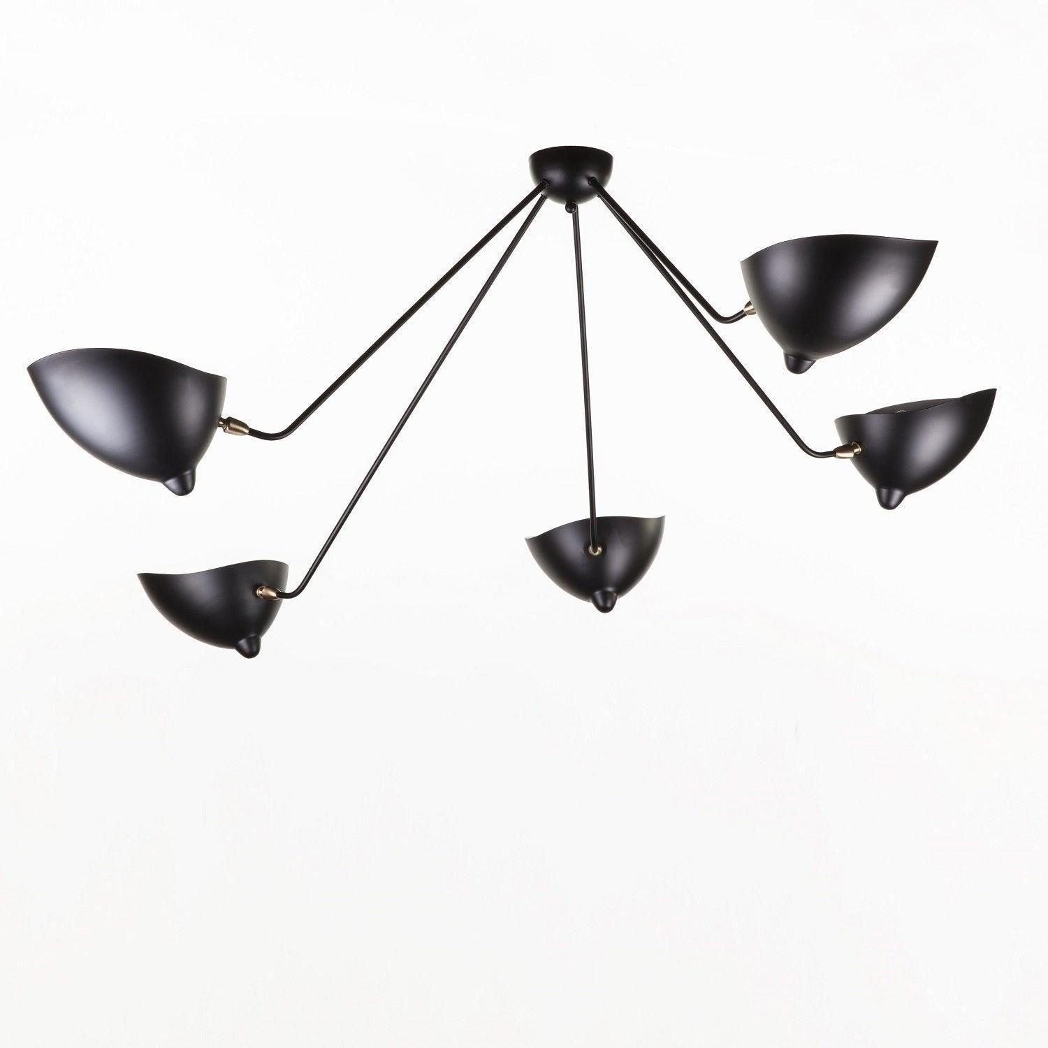 Solara Plafonnier Trois Bras Noir Sculptural