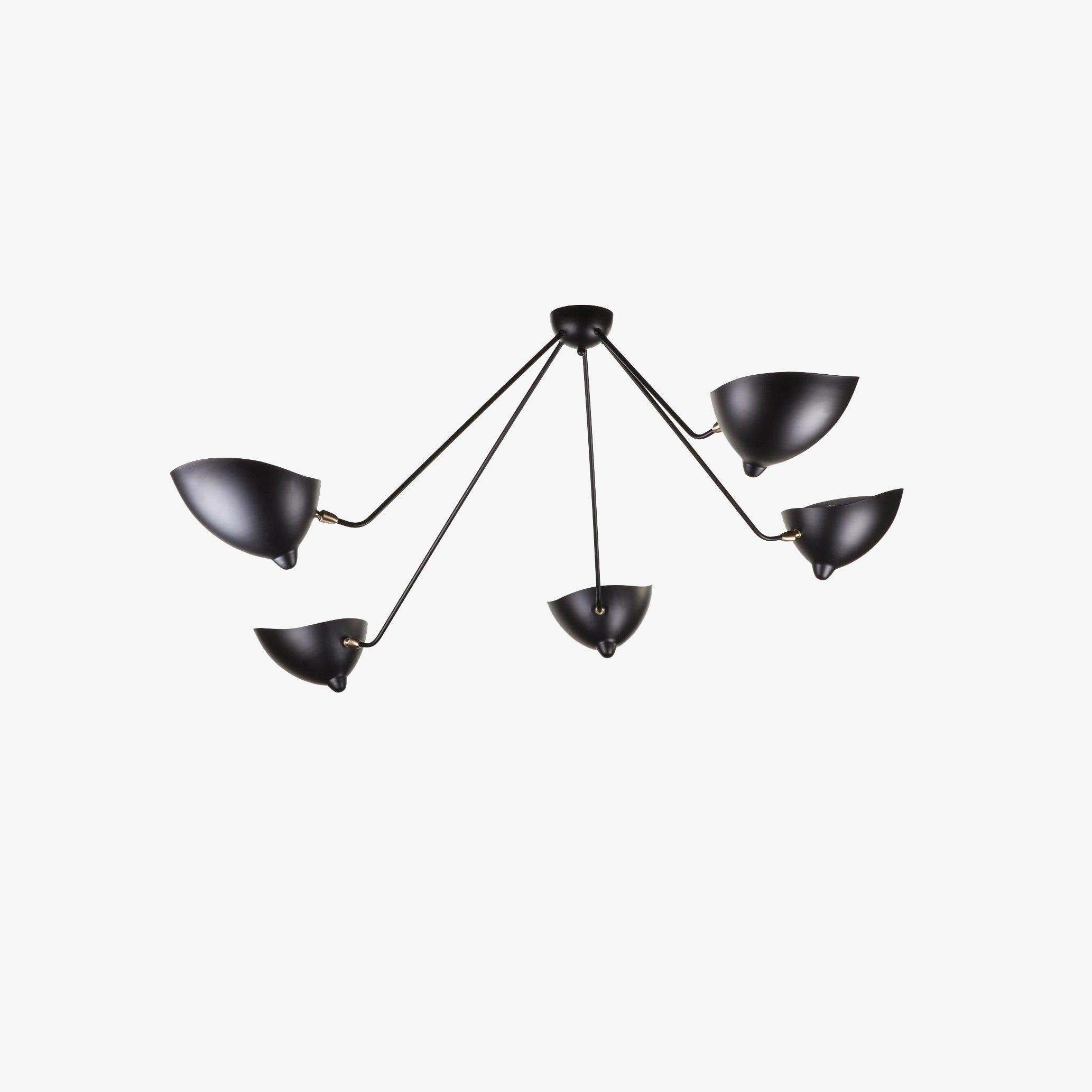 Solara Plafonnier Trois Bras Noir Sculptural