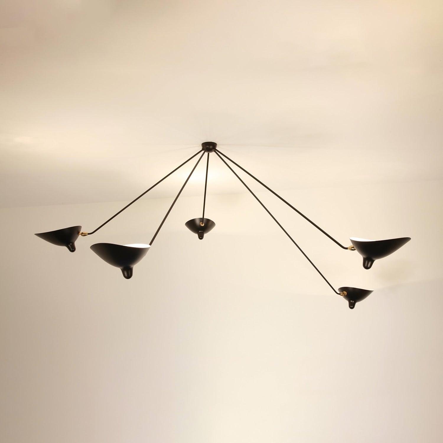Solara Plafonnier Trois Bras Noir Sculptural