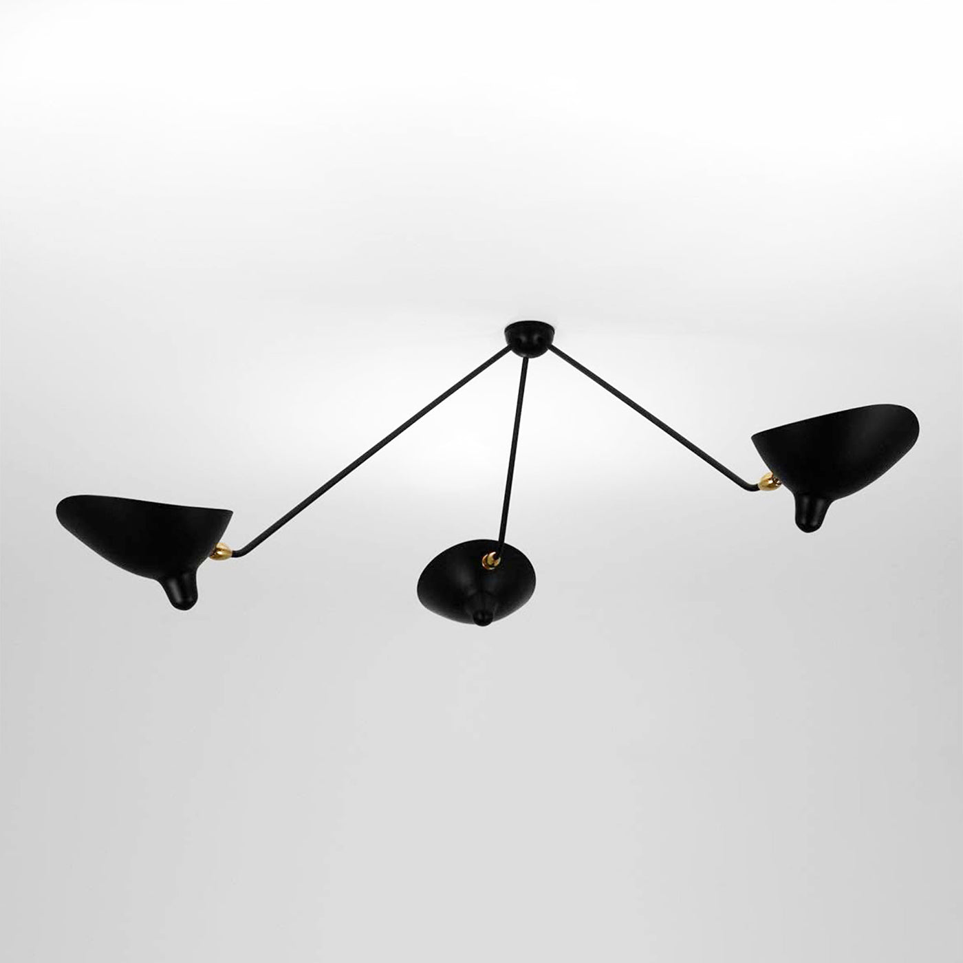 Solara Plafonnier Trois Bras Noir Sculptural
