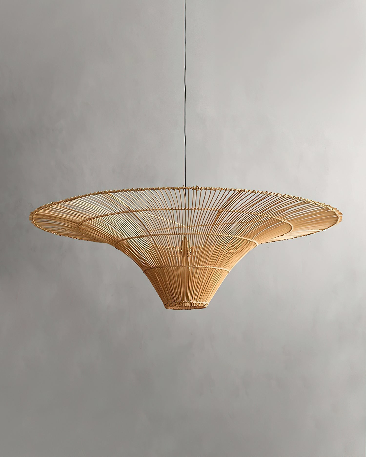 Juvio Lampe Suspension Rattan Tissée à la Main