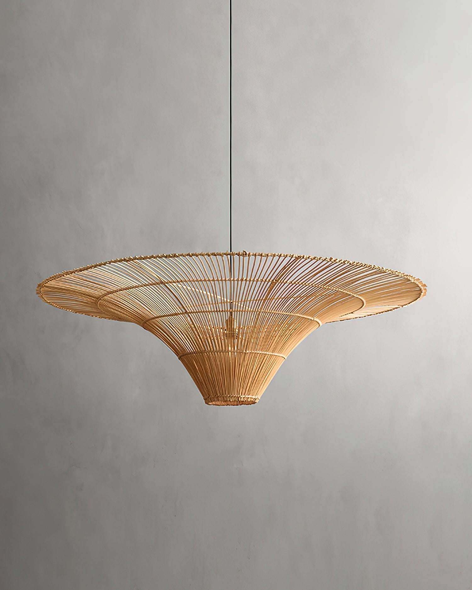 Juvio Lampe Suspension Rattan Tissée à la Main