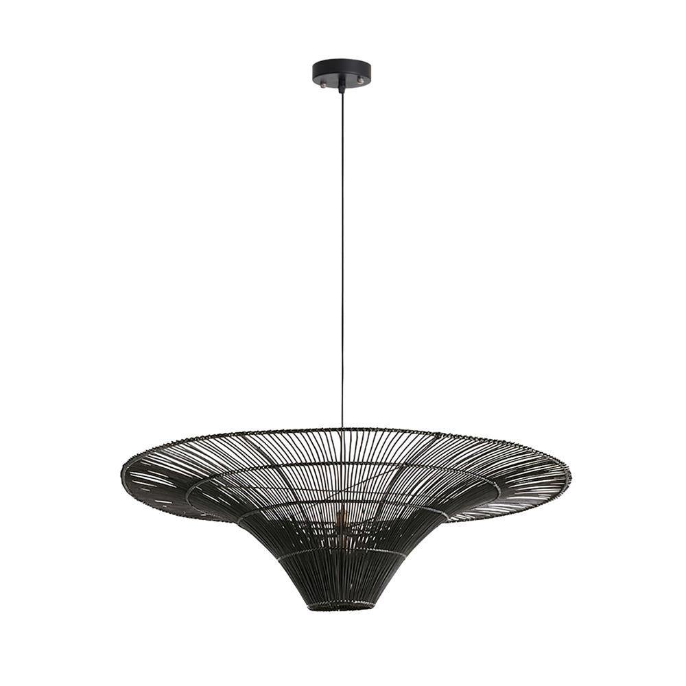 Juvio Lampe Suspension Rattan Tissée à la Main