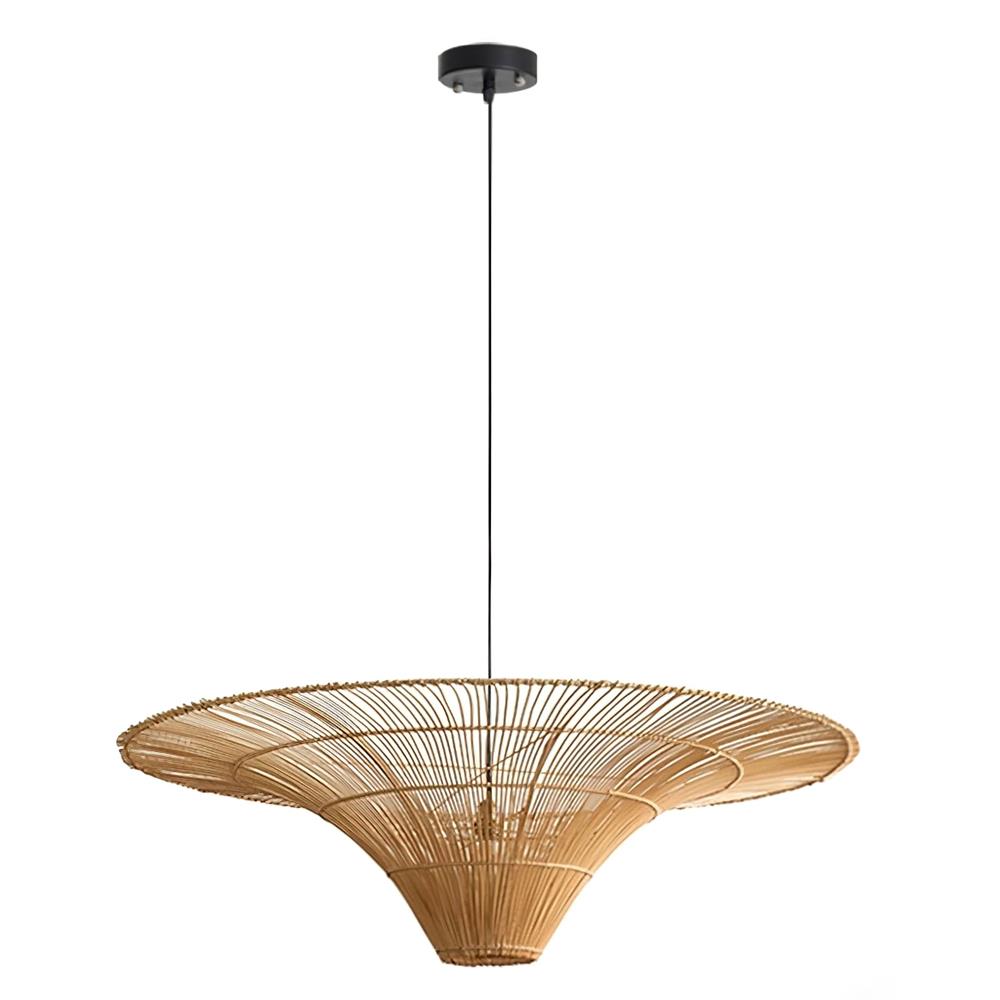 Juvio Lampe Suspension Rattan Tissée à la Main