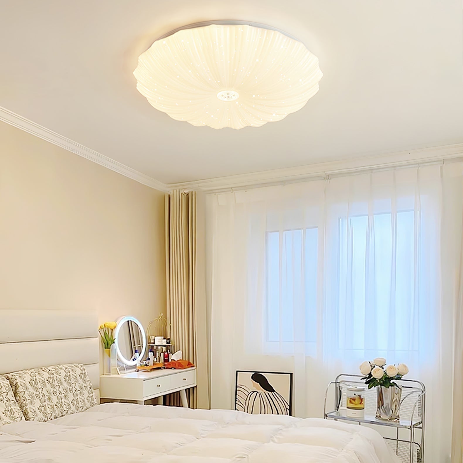 Coloria Lampe de Plafond Ronde Art Nordique Coquillage