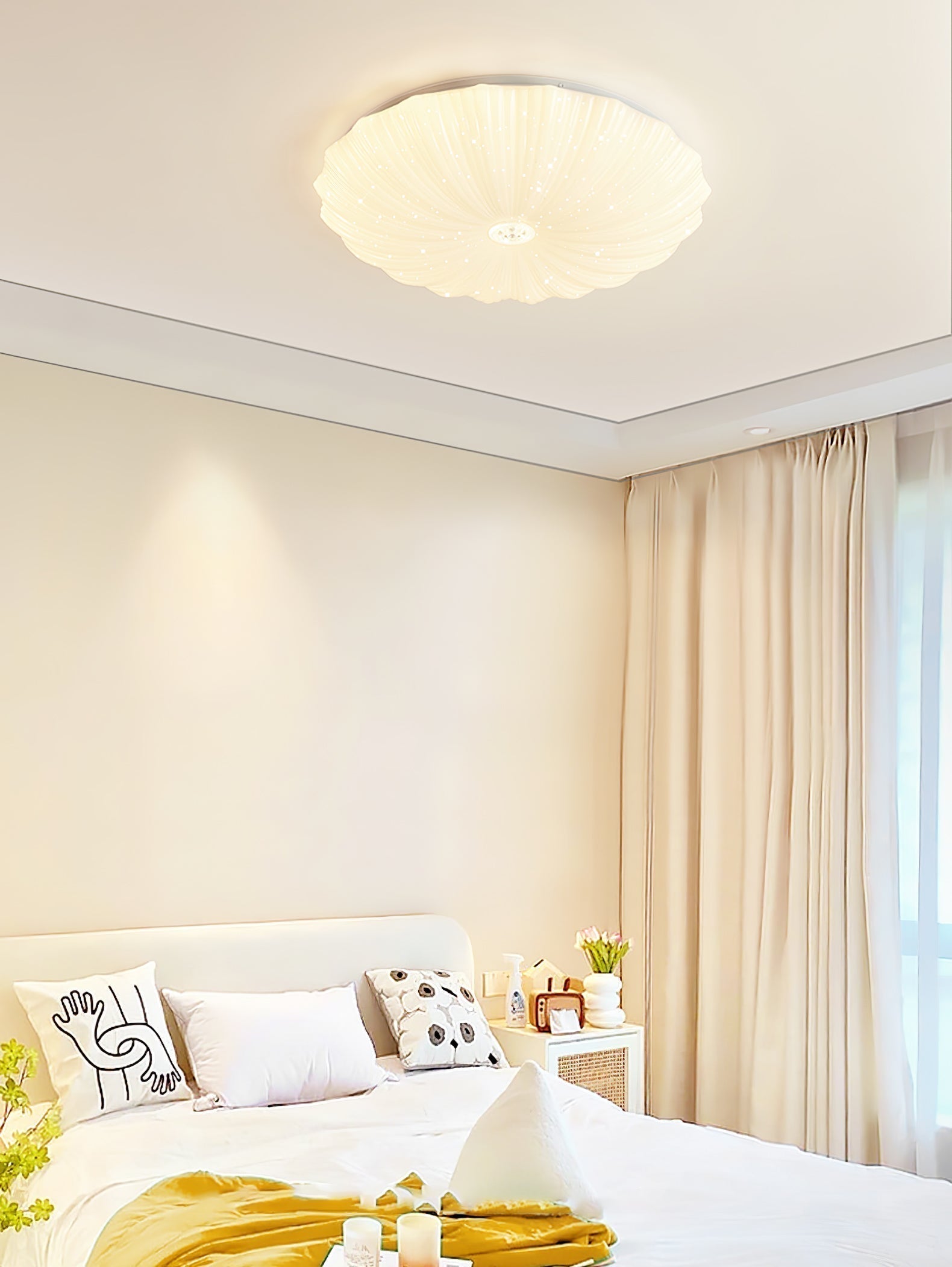 Coloria Lampe de Plafond Ronde Art Nordique Coquillage