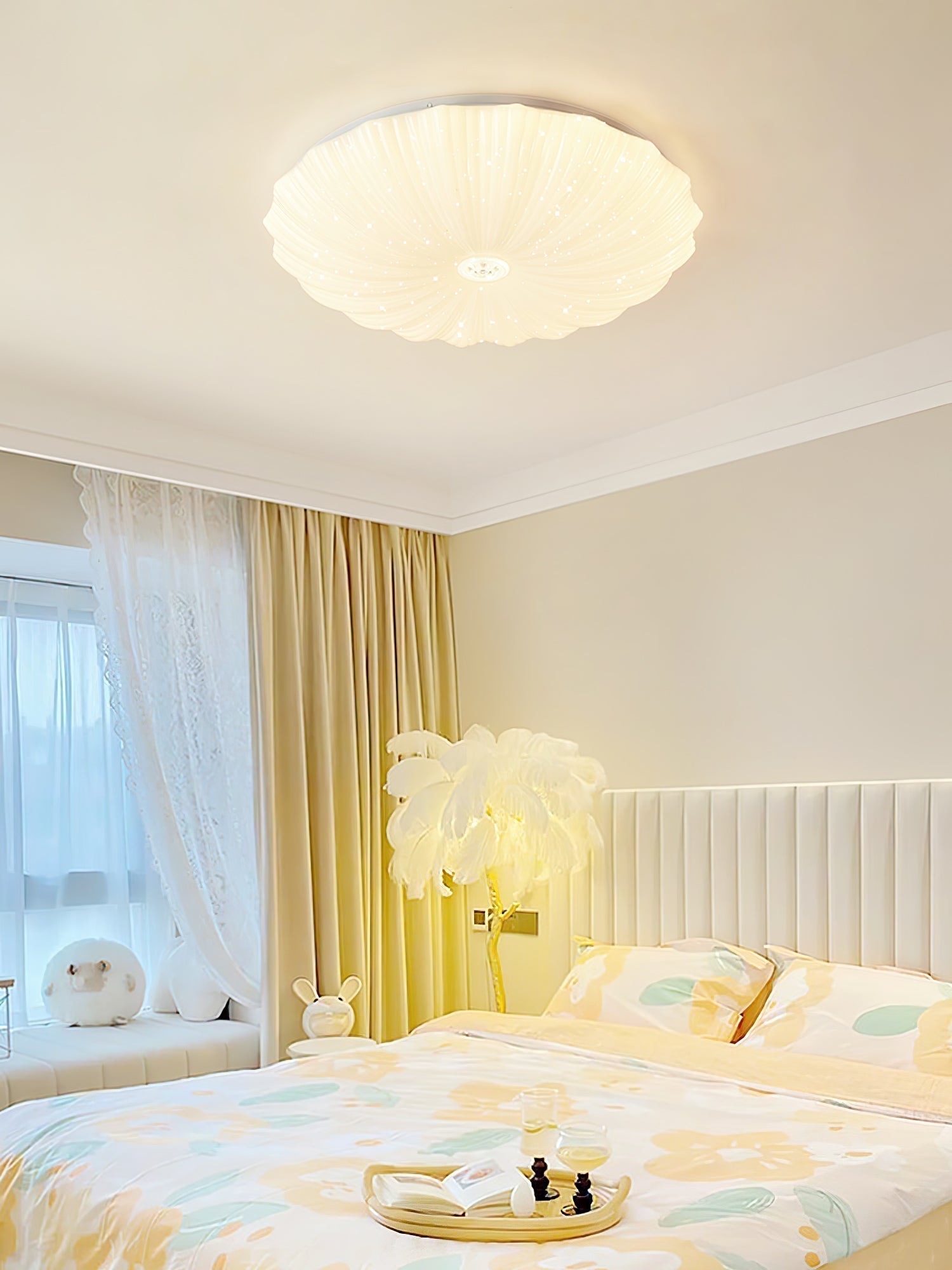 Coloria Lampe de Plafond Ronde Art Nordique Coquillage