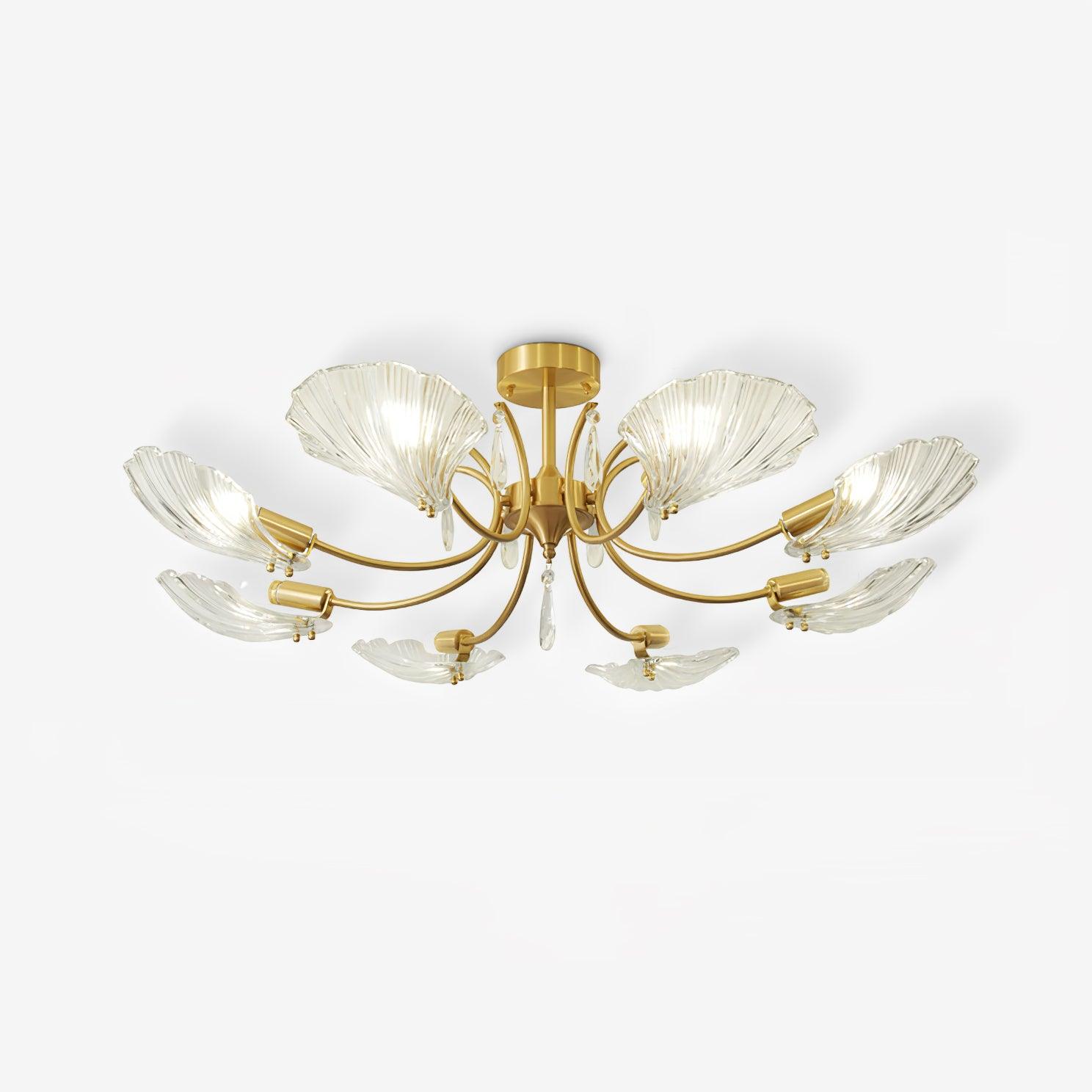 Lumara Lustre en Verre Pétale et Laiton